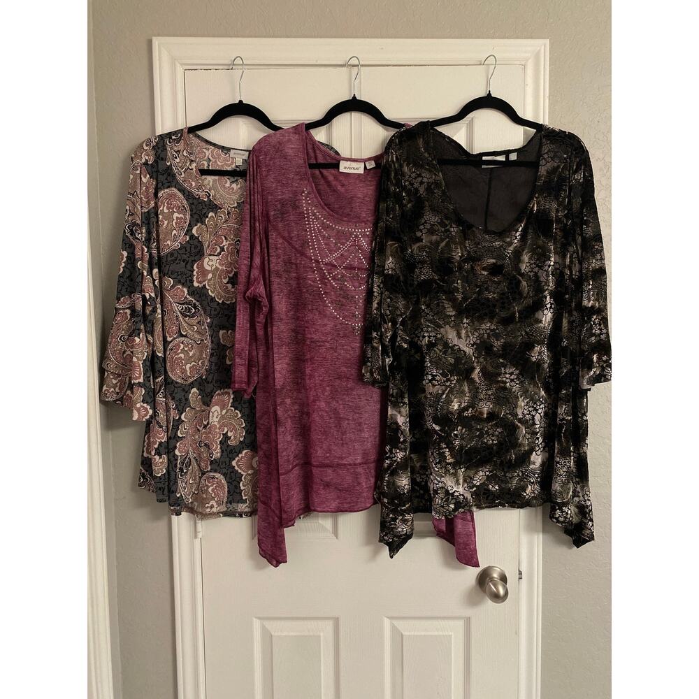 Avenue Size 26/28  Blouse Bundle Paisley Velvet Acid Wash Boho Whimsigoth
